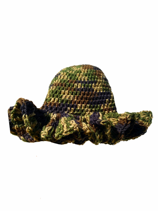 Camo Ruffled Hat *SMALL Ruffles*