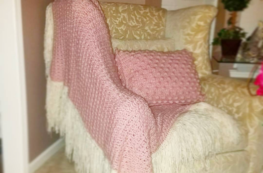 Blushing Pink Blanket & Pillow