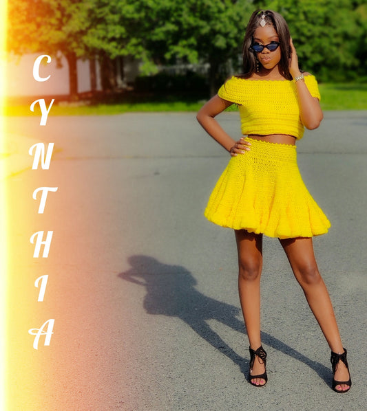 Cynthia Off the Shoulder and Cicle Skirt Set